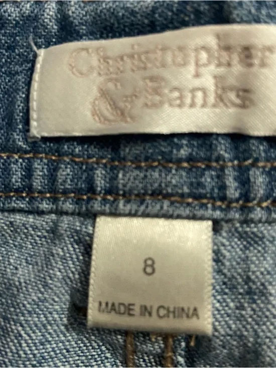 Vintage Christopher & Banks Modest Button Front Long Denim Skirt 8 - Picture 8 of 9